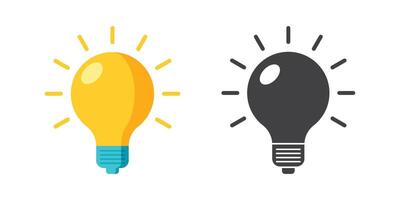 Light bulb icon in flat style. Lamp illustration on isolated background. Energy and idea sign business concept. vector