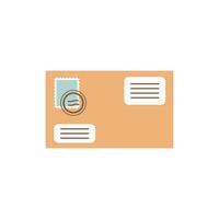 Envelope with letter icon in flat style. Email document illustration on isolated background. Postcard sign business concept. vector