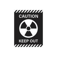 Radioactive material warning icon in flat style. Radiation danger illustration on isolated background. Caution sign business concept. vector