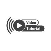Play tutorials icon in flat style. Education software illustration on isolated background. Webinar training sign business concept. vector