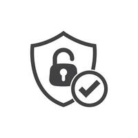 Secure icon in flat style. Privacy guarantee illustration on isolated background. Safety risk sign business concept. vector