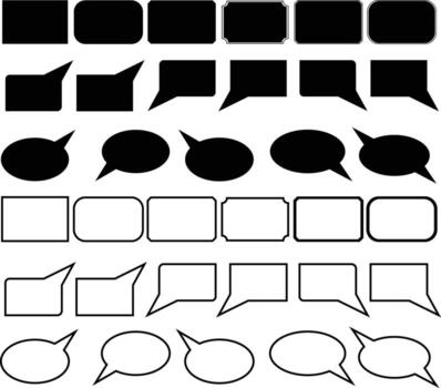 a set of speech bubbles with different shapes vector