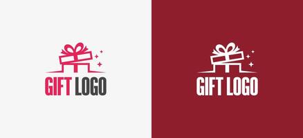 illustration of a surprising gift logo design with a simple open lid vector