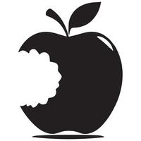 Minimal Apple Bite Silhouette Design vector