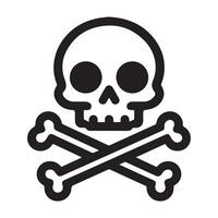 Simple Skull and Crossbones Outline vector