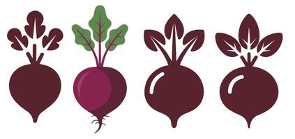 Simple Beetroot Icon Set vector