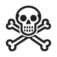 skull and crossbones icon vector