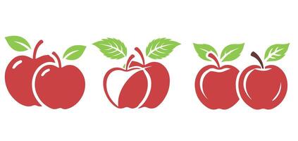 Multiple Apples Silhouette Icon Set vector