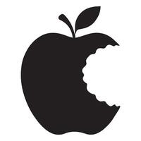Apple with Bite Silhouette Icon vector
