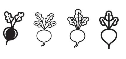 Compact Beetroot Icon Set vector