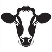 Bold Front View Cow Design vector