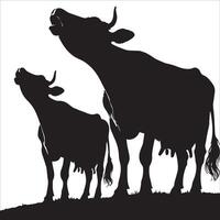 Calm Cow in Seated Position Design vector