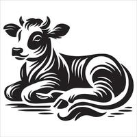Graceful Standing Cow Design vector