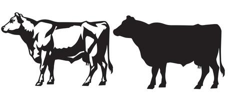 Minimalistic Cow Outline Design vector