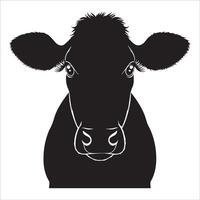 Front View Cow Silhouette vector