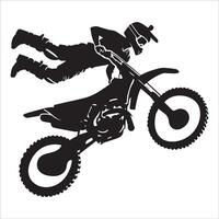 Silhouette of a Rider on a Muddy Trail vector