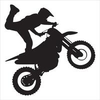 Mid-Air Motocross Stunt Silhouette vector
