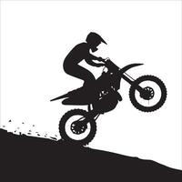 Silhouette of a Rider on a Bumpy Track vector