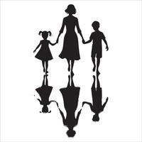 Silhouette of Mother Comforting Crying Child vector