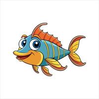 Wimplefish cartoon with a white background vector