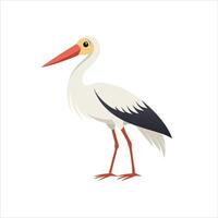 White Stork on White Background - Elegant and Versatile Design for Nature and Wildlife Projects vector