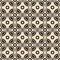 Geometric seamless pattern with abstract curved shapes in beige and black tones vector
