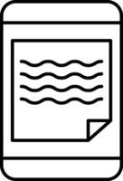 E Notes Line Icon Design vector