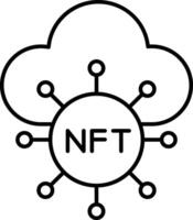 NFT NonFungible Token Line Icon Design vector
