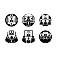 Virtual Meeting Icon Digital Graphic Design for Online Communication vector