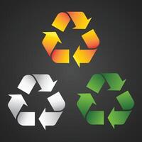 Recycle in colorful icons, symbols, modern signs, linear pictograms vector