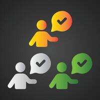 Acceptance colorful icons, symbols, modern signs, linear pictograms vector
