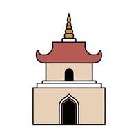 An icon of a pagoda with a roof vector