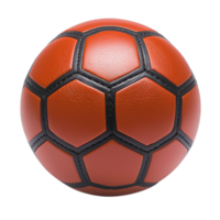 Realistic Orange Soccer Ball with Hexagonal Pattern and Texture png