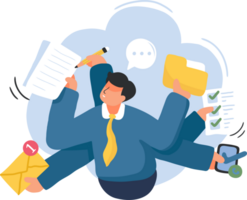 Task Management and Multitasking, professional multitasks with confidence Illustration png