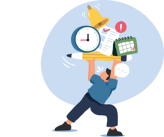 Multi tasking and Task Management with Clock and Envelope Illustration. png