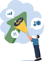Business Analytics Illustration. Exploring Growth Opportunities with Data Insights png