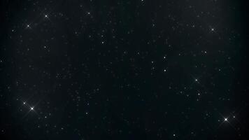 Abstract Night sky with glowing stars particles sparkling overlay on black background. video