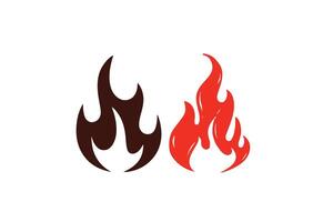 Print Set of fire flames isolated on white background vector