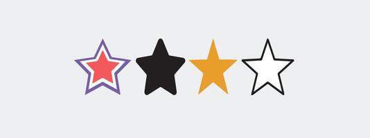 Print Shining star set. star collection vector