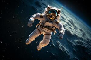 astronaut floating in space photo