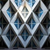 Geometric architectural pattern with triangular shapes photo