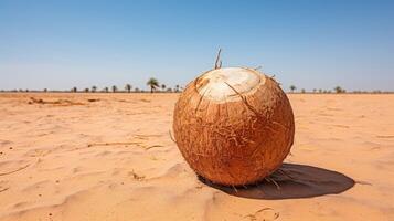 Coconut in the desert landscape photo