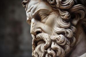 Intricate stone carving with swirling patterns photo