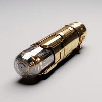 Luxury golden flashlight or torch photo
