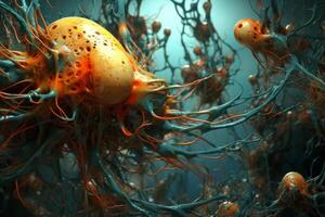 Underwater abstract neural network photo