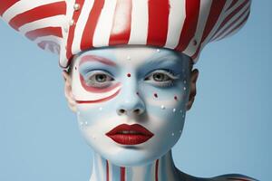 Striking portrait of a surreal, futuristic character photo