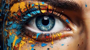close up of a vibrant and artistic eye photo