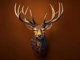 majestic deer head with large antlers photo