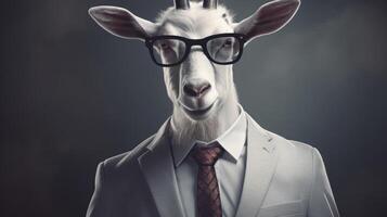 professional goat in business attire photo
