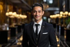 Smiling businessman in formal attire photo